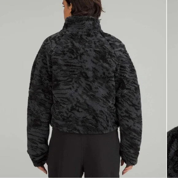 lululemon athletica Womens Oversized Fleece Sweater Dark Carbon Black Med Large - Picture 4 of 12